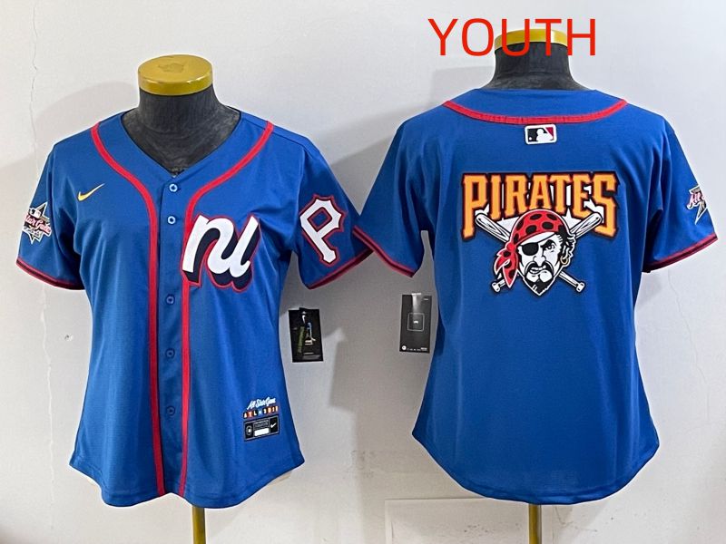 Youth 2025 Pittsburgh Pirates Blank Blue All star Nike MLB Jersey style 03